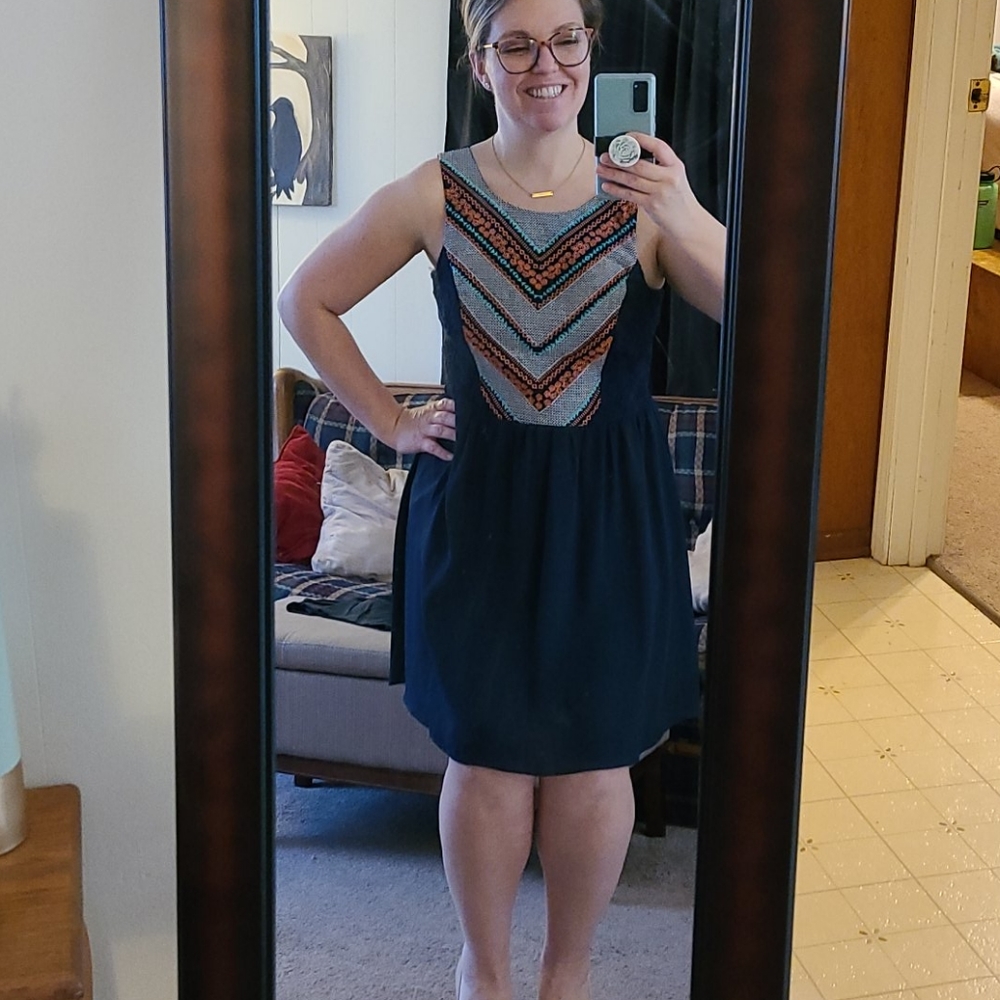 summer dress with aztec print